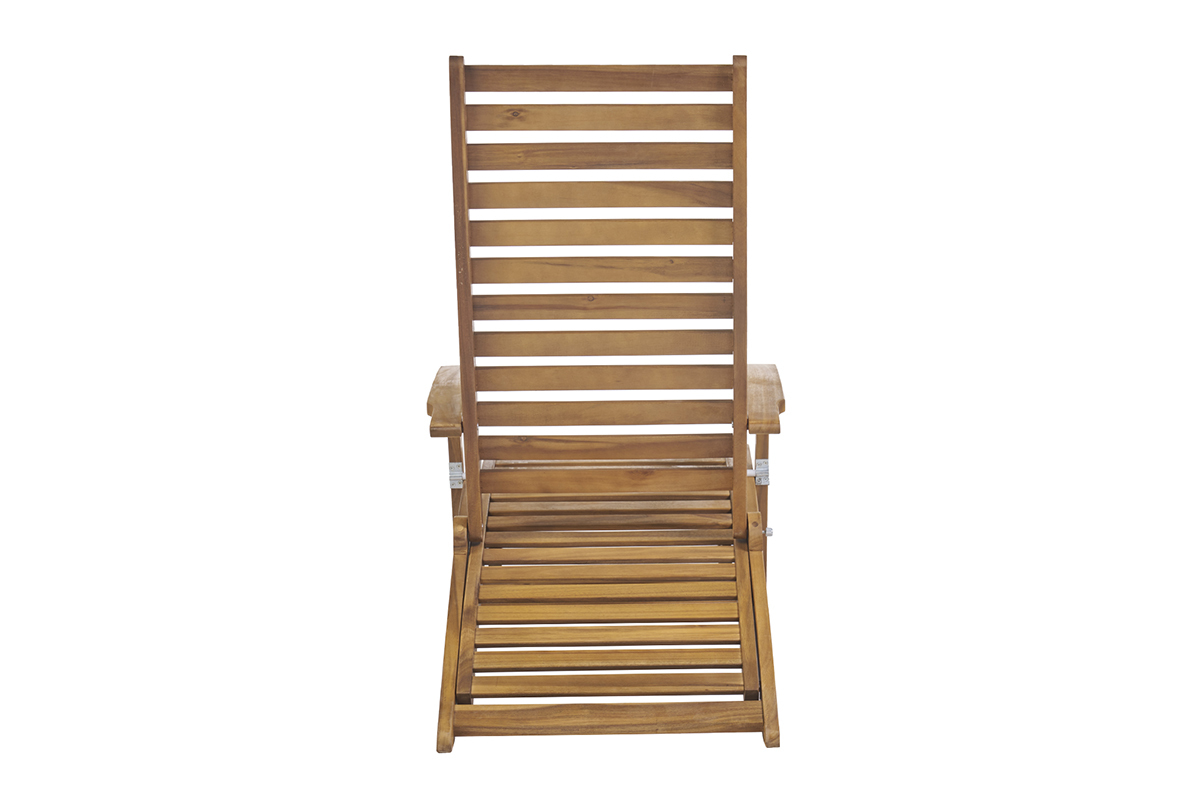 Bain de soleil inclinable 3 positions en bois massif RIO