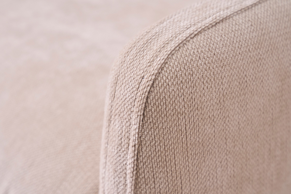 Canap� 2 places en tissu effet velours textur� beige PAULIN