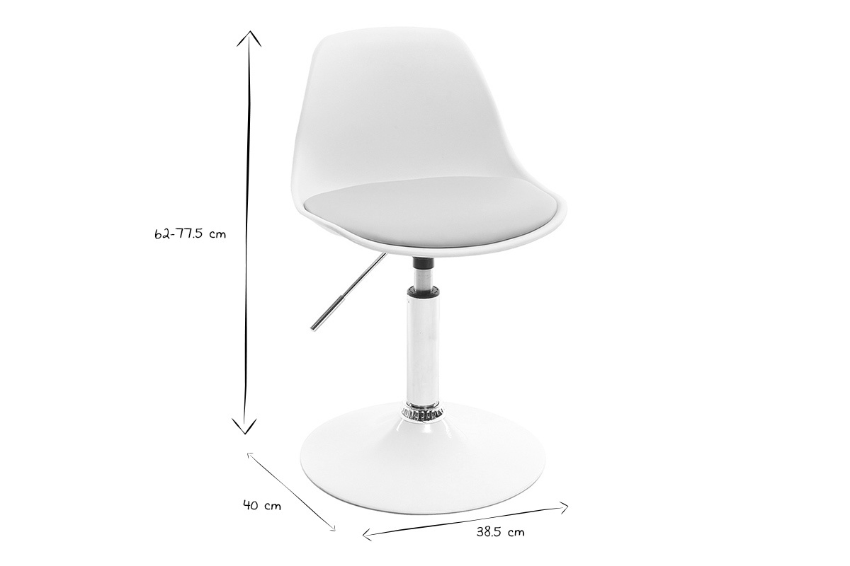 Chaise de bureau design enfant vert de gris STEEVY