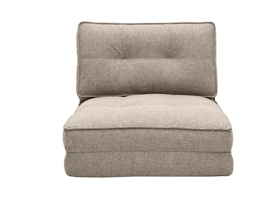 Chauffeuse 1 place convertible en tissu taupe SALLY