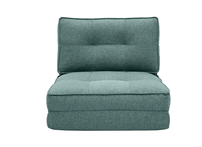 Chauffeuse 1 place convertible en tissu vert de gris SALLY