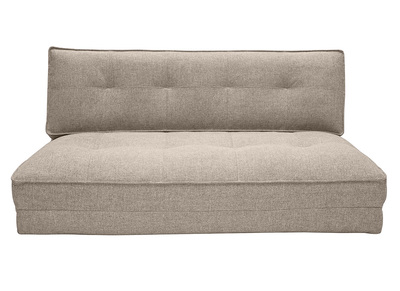 Chauffeuse 2 places convertible en tissu taupe SALLY