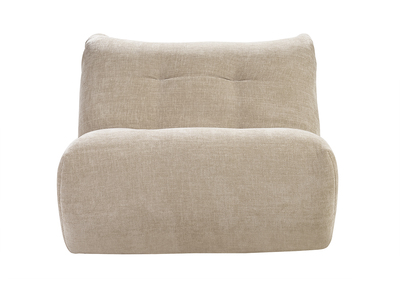 Fauteuil lounge en tissu effet velours textur&eacute; taupe BUMPY