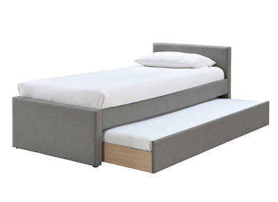 Lit gigogne en tissu gris 90x190 cm MACCO