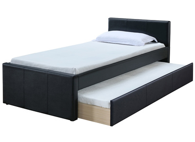 Lit gigogne noir mat 90x190 cm MACCO
