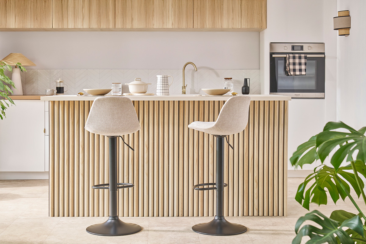 Lot de 2 tabourets de bar design noirs STEEVY