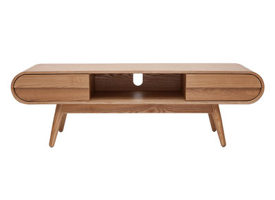 Meuble TV scandinave en bois clair 2 tiroirs L150 cm BALTIK