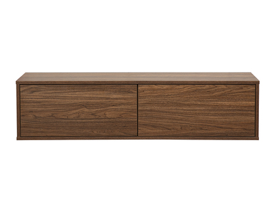 Meuble TV suspendu finition bois fonc&eacute; noyer L120 cm FLEXO