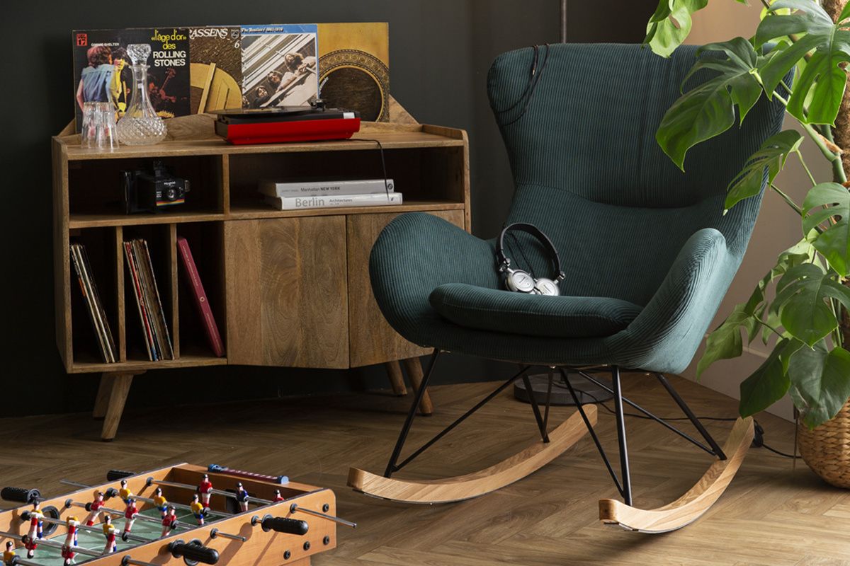 Meuble vinyle en bois manguier massif L105 cm MATAHARI