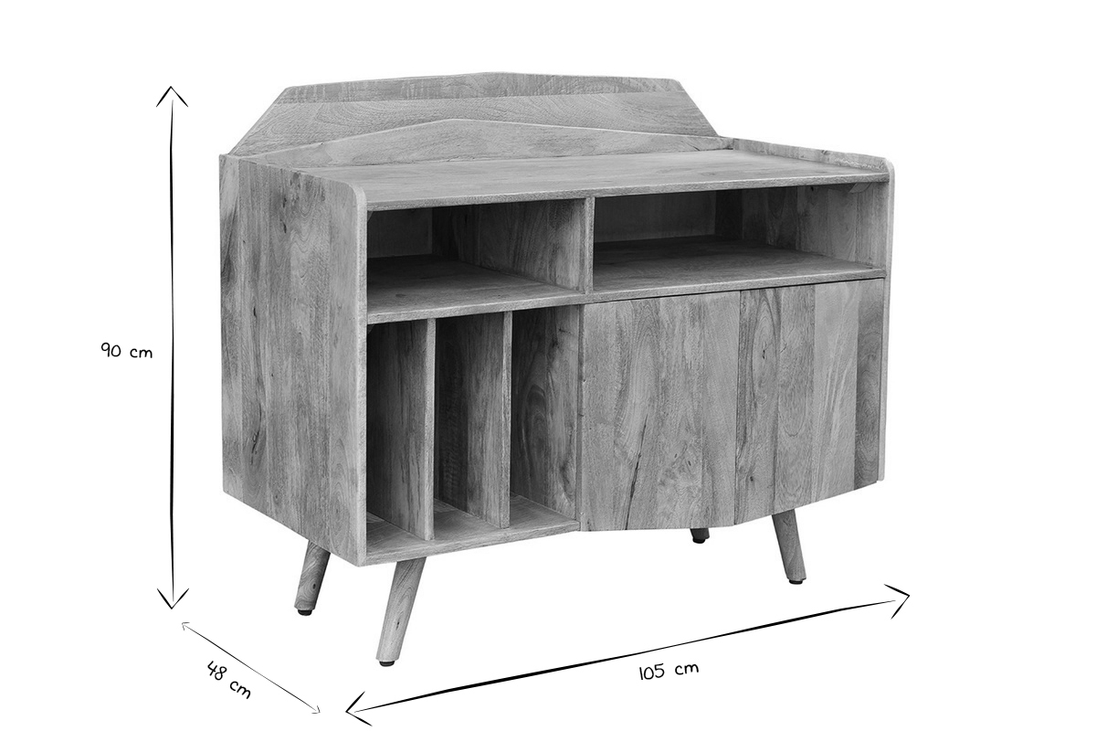 Meuble vinyle en bois manguier massif L105 cm MATAHARI