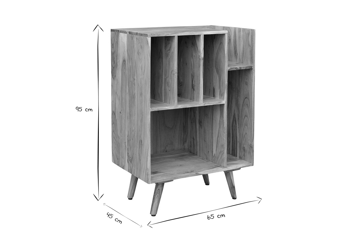 Meuble vinyle en bois massif L65 cm VIRGILE