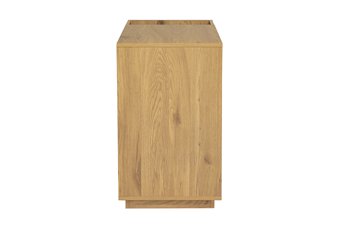 Meuble vinyle finition bois clair ch�ne et cannage rotin L72 cm ALICANTE