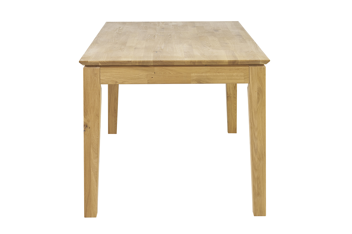 Table � manger extensible rectangulaire en bois clair ch�ne massif L160-220 cm YULIA
