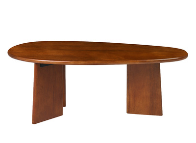 Table basse design en bois manguier massif teint&eacute; L100 cm WONKA