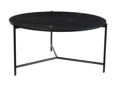 Table basse ronde design en marbre noir D90 cm BUMCELLO