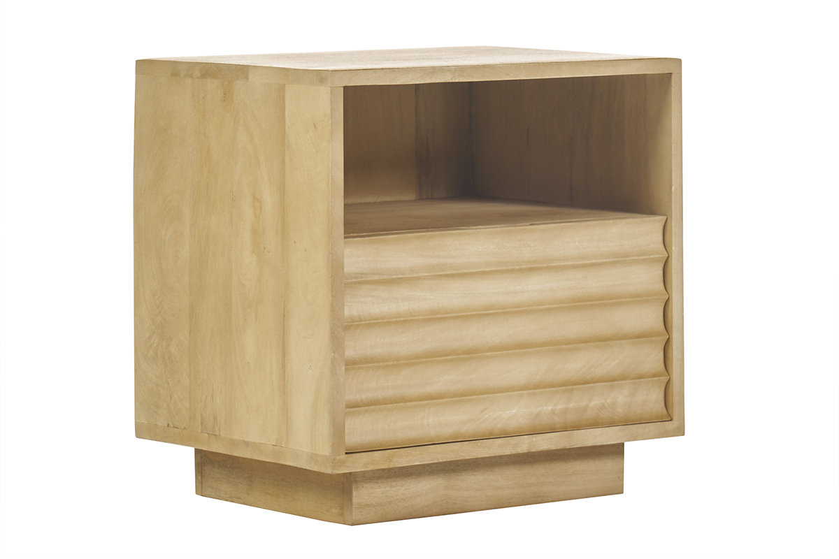 Table de chevet avec tiroir en bois manguier massif MATCHA