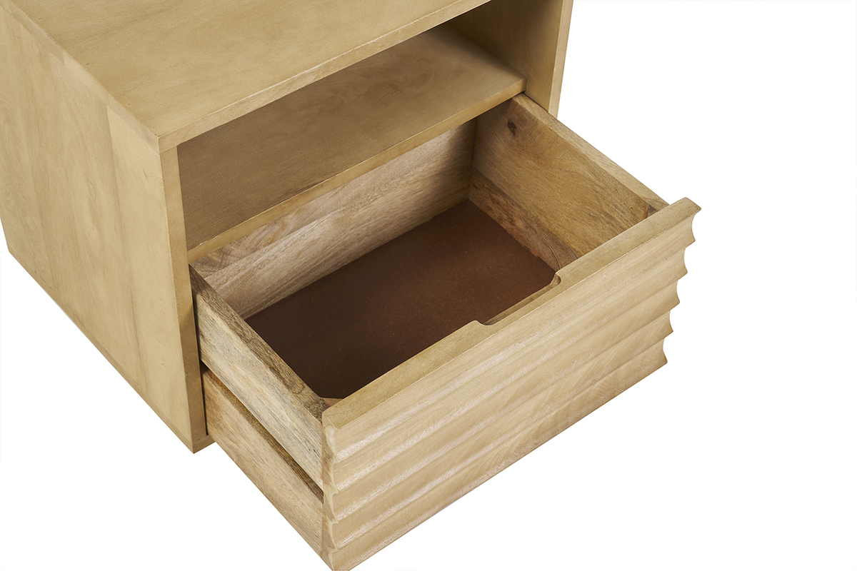 Table de chevet avec tiroir en bois manguier massif MATCHA