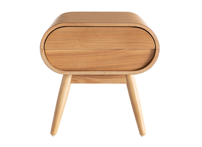 Table de chevet avec tiroir vintage bois clair BJORG