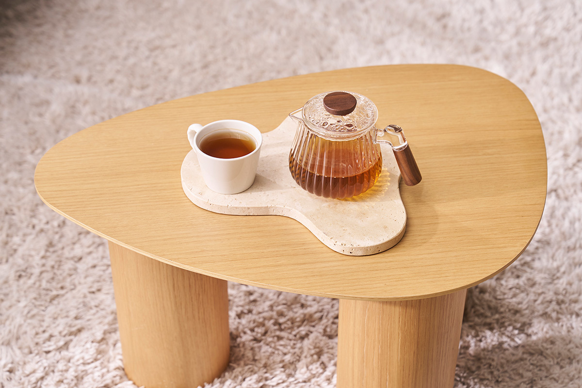Tables basses gigognes design en bois clair (lot de 2) FOLEEN