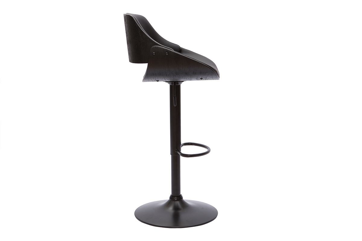 Tabouret de bar design noir r�glable pivotant 360� CLASH