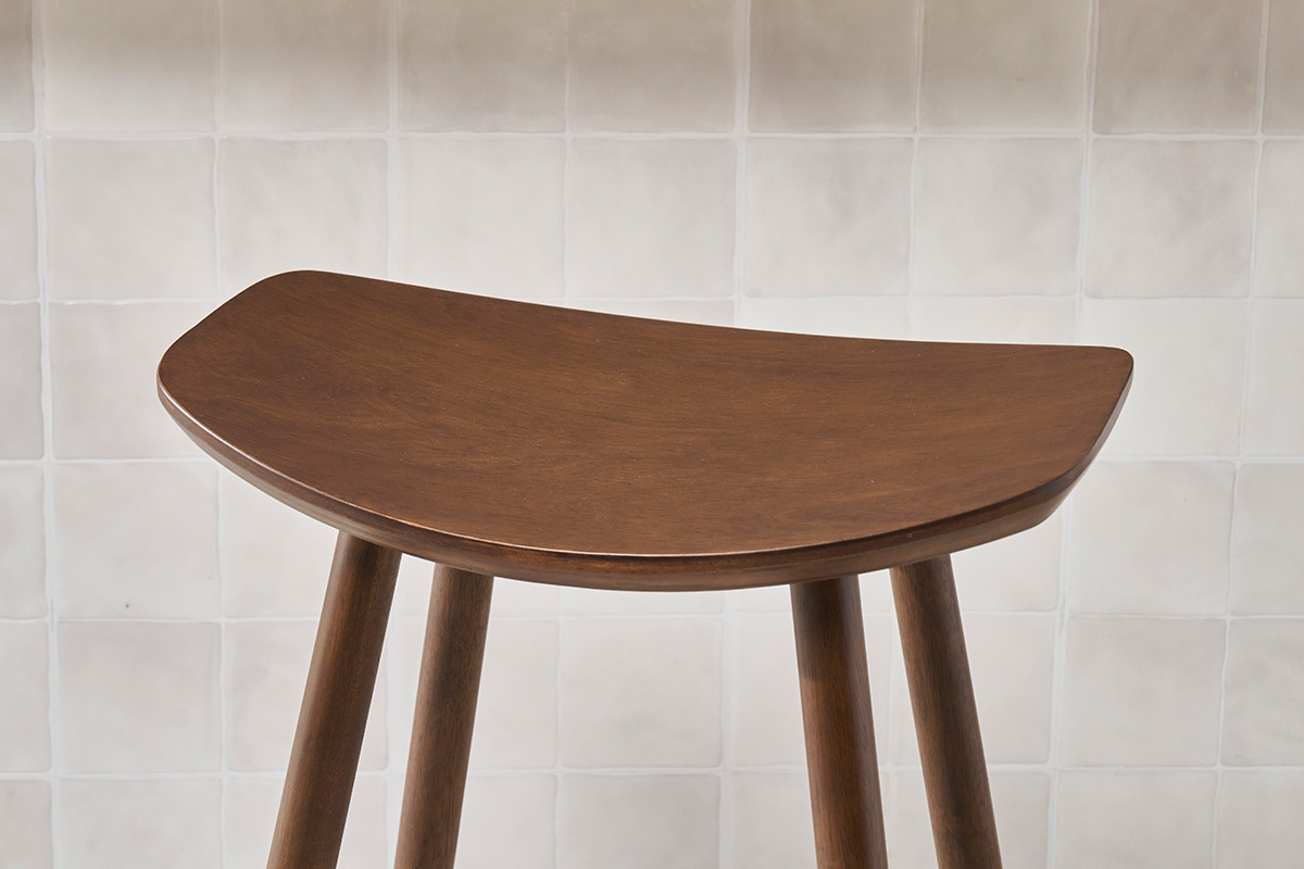 Tabouret de bar design noyer H72 cm DEMORY