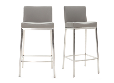 Tabouret design gris H66 cm (lot de 2) EPSILON