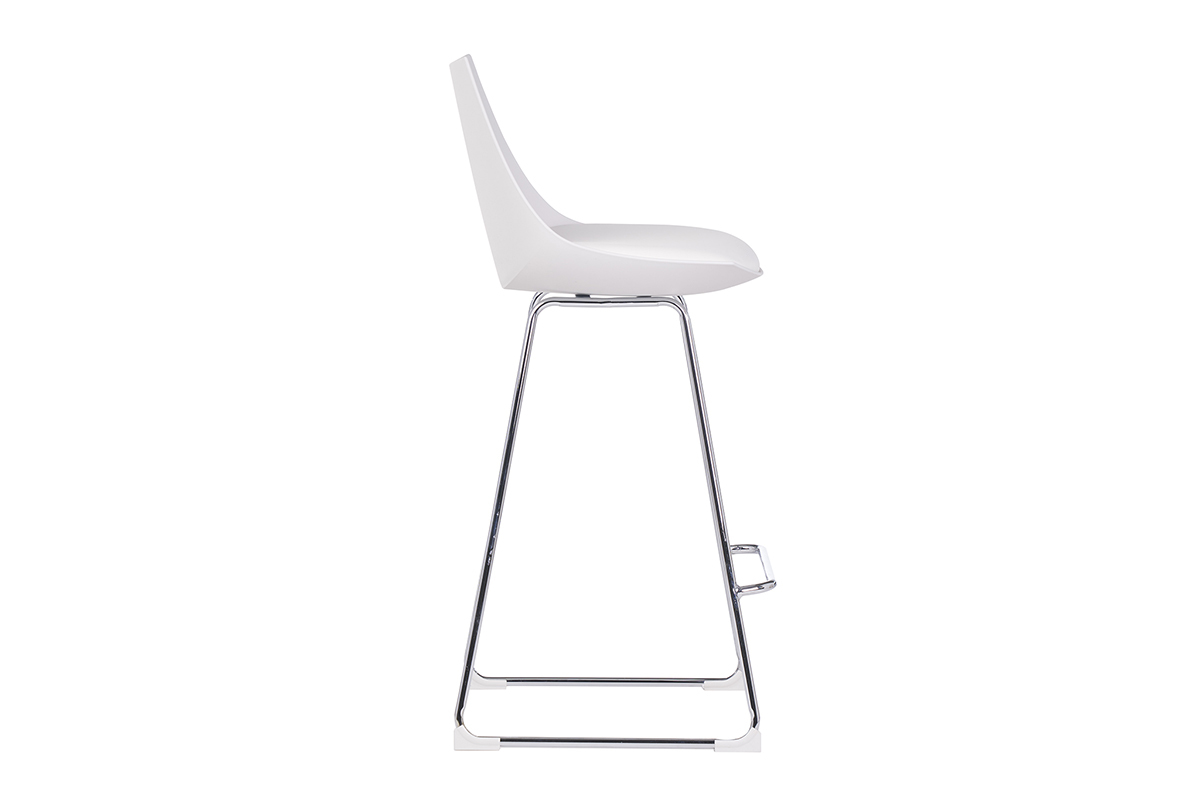 Tabourets de bar design blancs 65 cm (lot de 2) JUNE