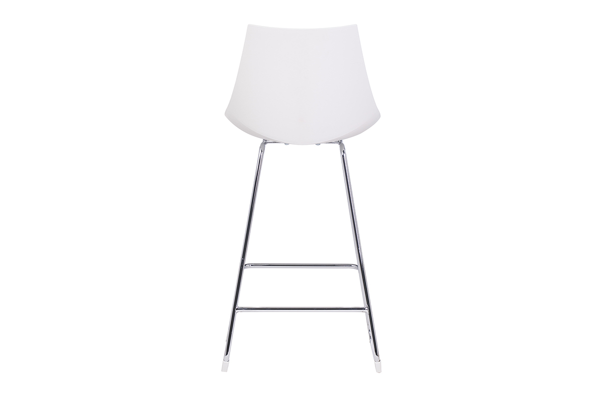 Tabourets de bar design blancs 65 cm (lot de 2) JUNE