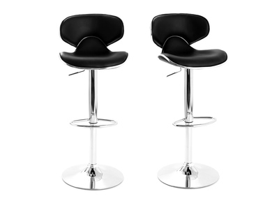 Tabourets de bar design noirs (lot de 2) PEGASE