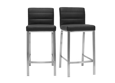 Tabourets de bar design noirs 66 cm (lot de 2) TOMY
