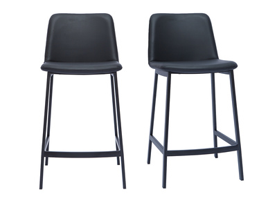 Tabourets de bar design noirs H66 cm (lot de 2) ARSENE
