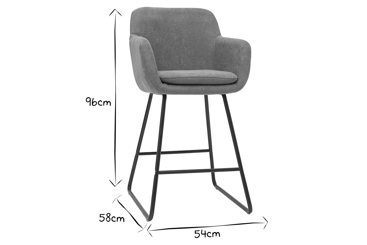 Tabourets de bar en velours bleu p�trole H65 cm (lot de 2) AMIKA