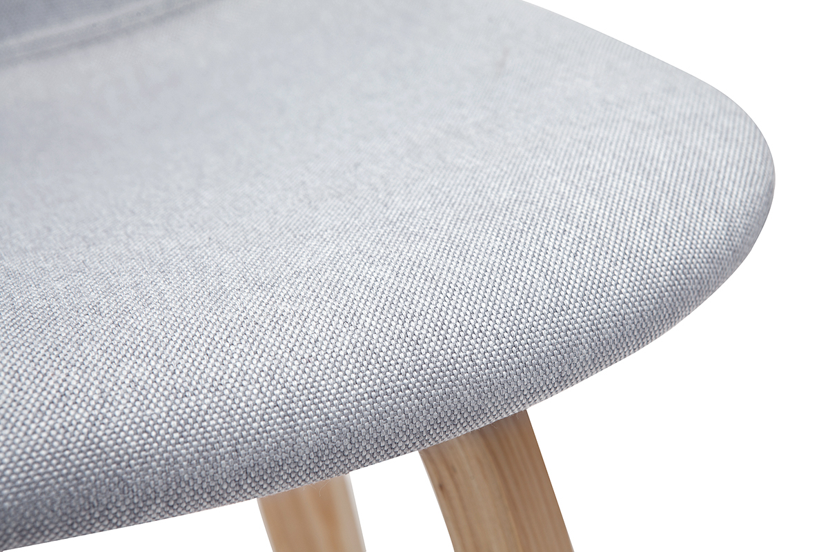 Tabourets de bar scandinaves gris clair et bois H65 cm (lot de 2) NONIE